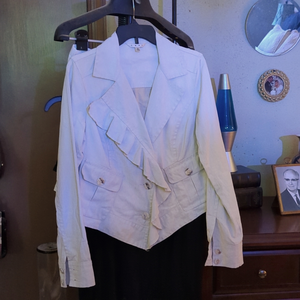 Cabi cream colored linen jacket